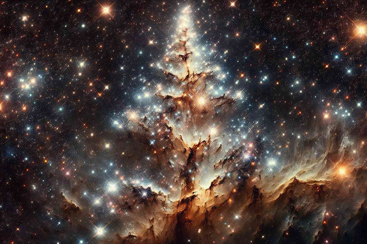 árvore de Natal cósmica